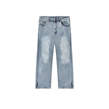 Washed blue denim