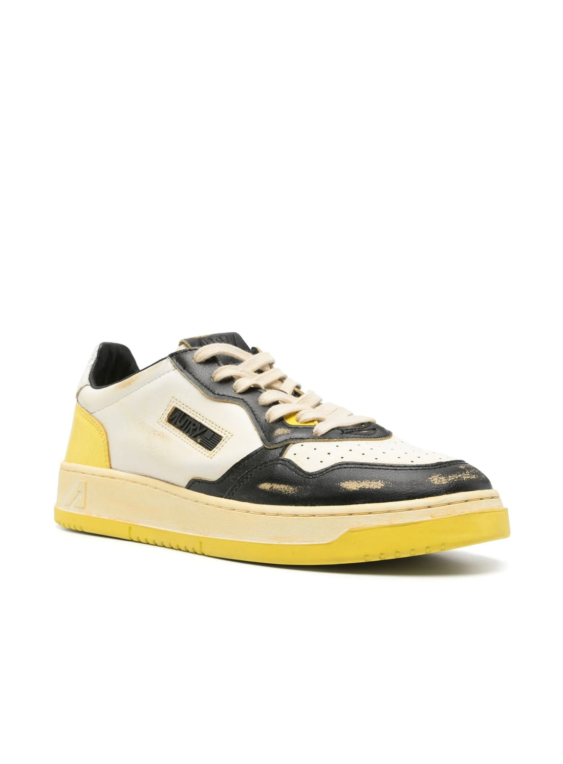 Autry Medalist Black/Yellow Distressed
