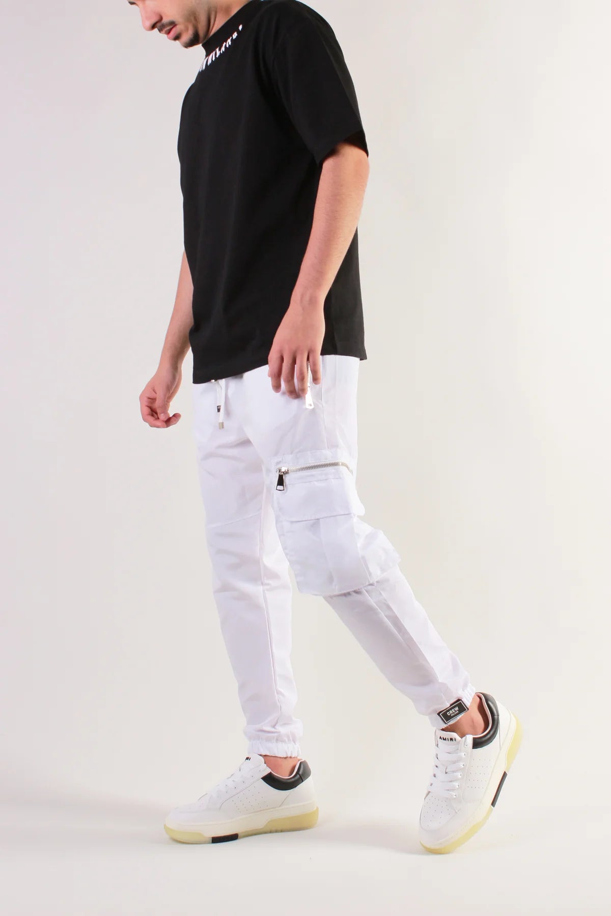 CREW Milano LUNA White Snow Nylon Cargo Pants